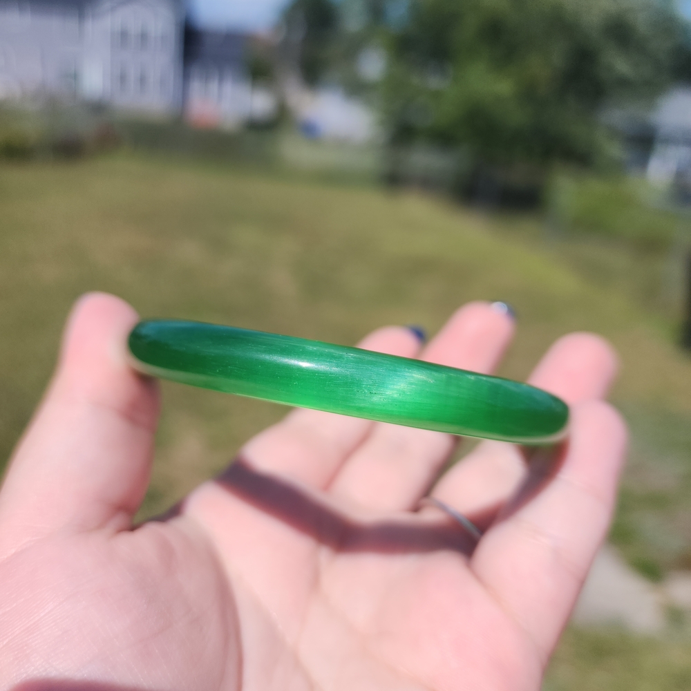 Green Cat Eye Bangle - image 6